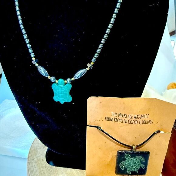 Eco-Friendly Turtle Pendant Necklaces - Picture 1 of 3